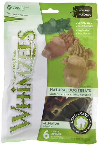 WHIMZEES - Alligator Dental Dog Treats Large 6 Pieces - 12.7 oz. (360 g) on Sale