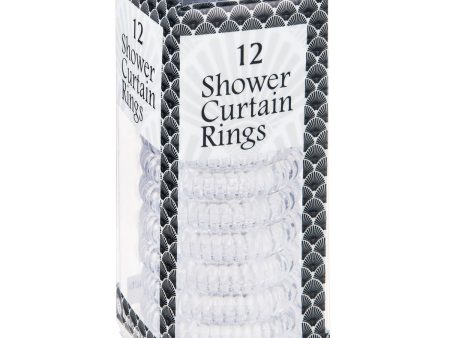 ROYAL CREST - Clear Shower Curtain Rings - 12 Rings Supply