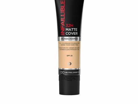 Liquid Make Up Base L Oreal Make Up Infalible 32H Matte Cover Nº 130 neutral undertone Spf 25 Online Sale