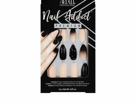 False nails Ardell Nail Addict Black Stud & Pink Ombre (24 pcs) Supply