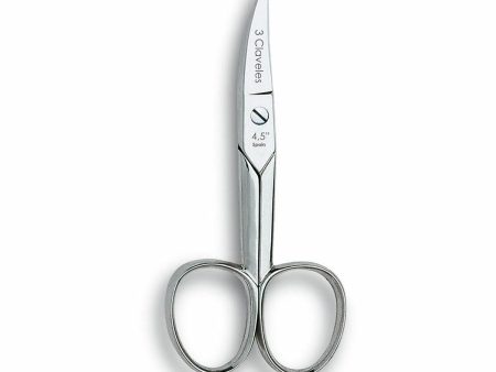 3 Claveles Carbon Steel Curved Nail Scissors 4.5” | Precision Grooming Tool Online